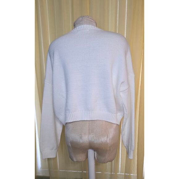Madison & Moon Cropped Sweater Off White Size M "Cheers" - Picture 3 of 5